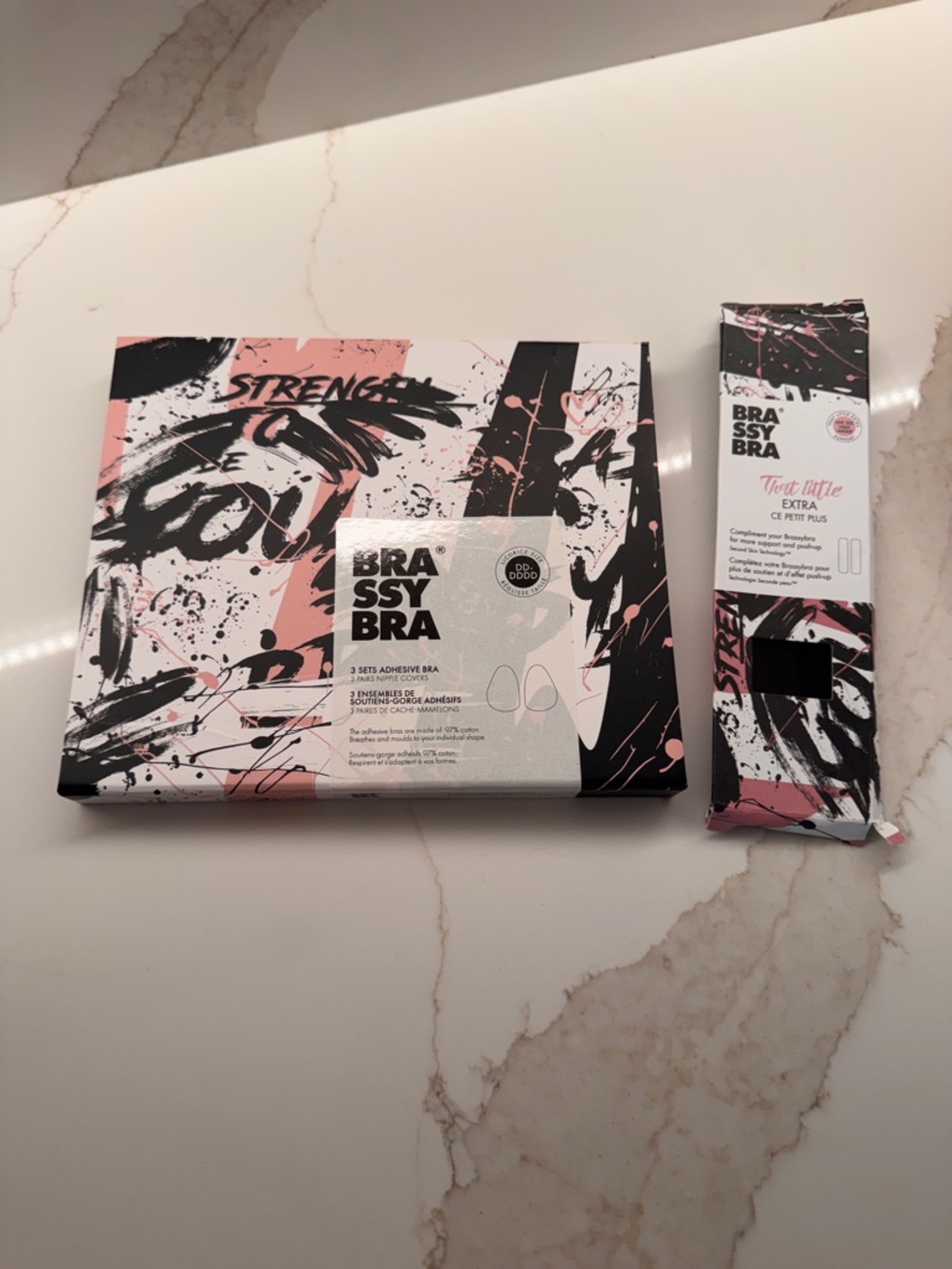 BrassyBra Adhesive Bra Set DD–DDDD+ Support Strips – Black